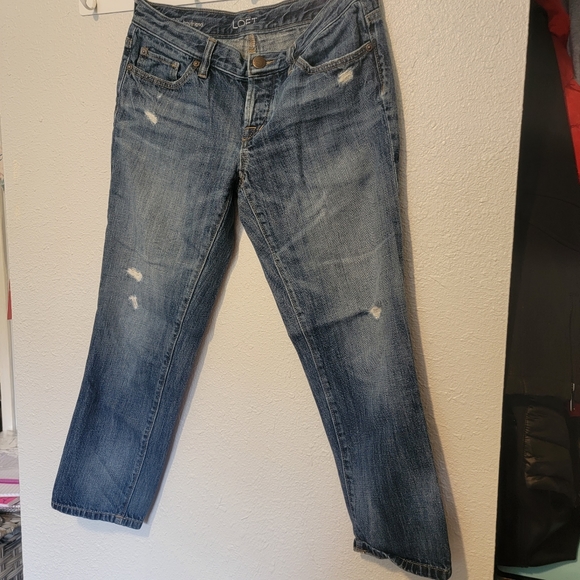 Ann Taylor Botfreind Jeans 2p / 26 Distressed - Picture 5 of 7
